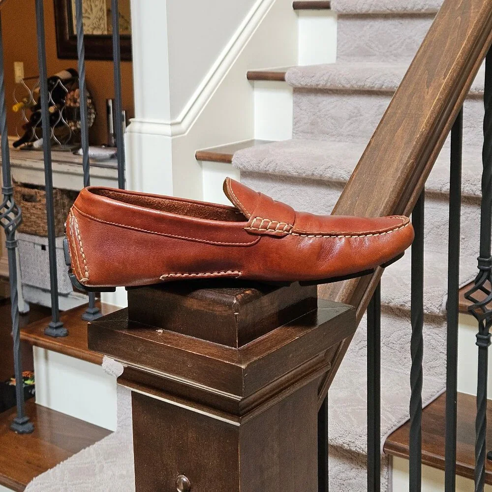 Cole Haan Men's Soft Leather Penny Loafers, Light Brown, Sz 9 - Picture 8 of 16